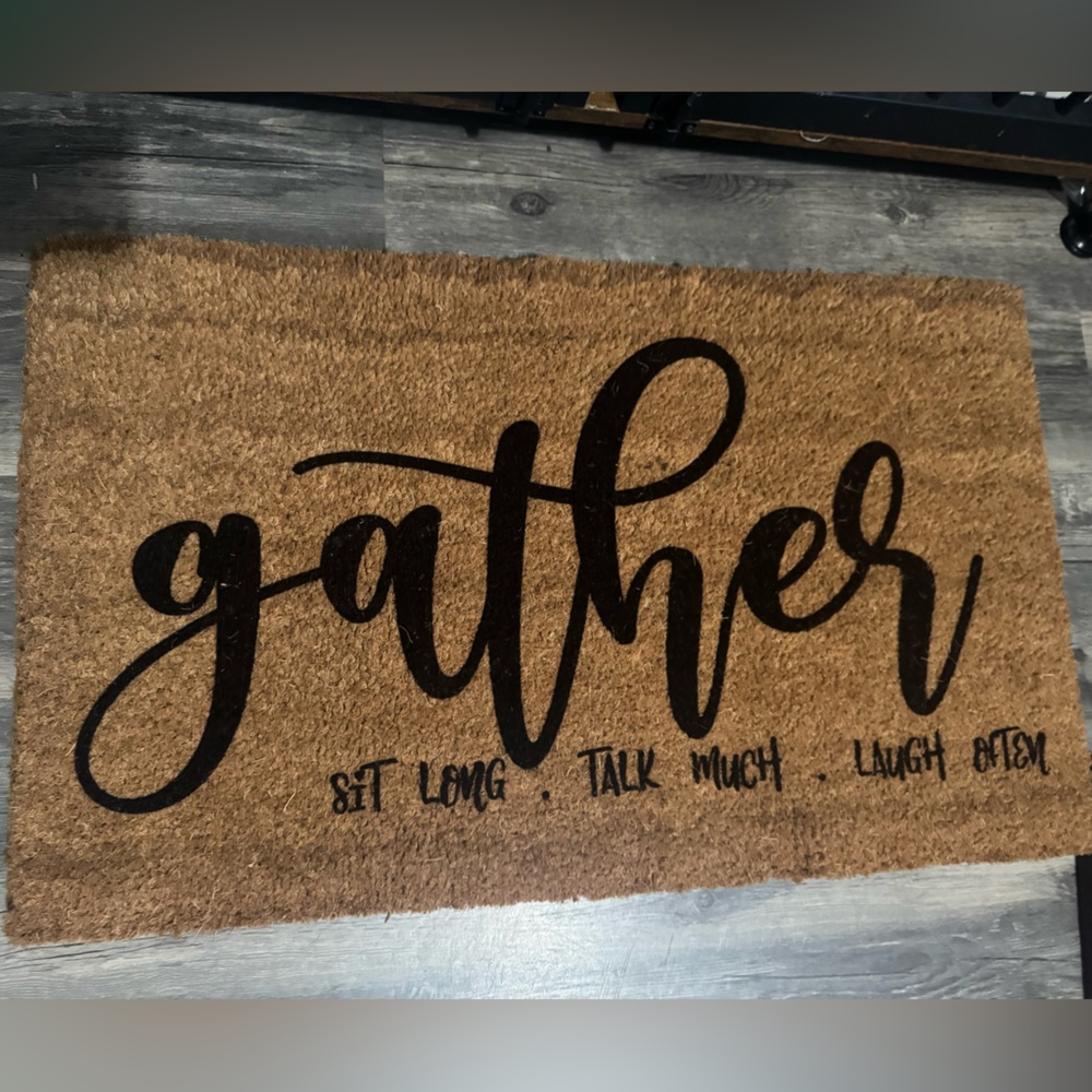 Brown Doormat with Black Script